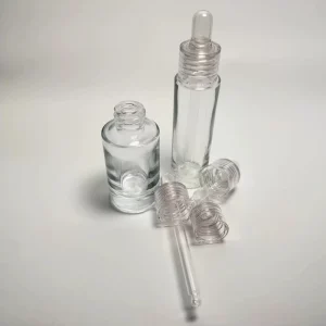 Mini Cosmetic Glass Dropper Bottles 15ml Round Shape Screen Printed Packaging Oil Sample Bottles