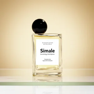 Mini Square Clear Glass Perfume Bottle with Black Ball Cap 30ml 50ml 100ml Fragrance Packaging