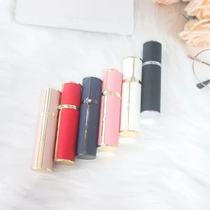 Mini Travel Perfume Bottle 10ml Leather Material Empty Round Glass Leather Travel Size Spray Perfume Bottles