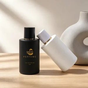 Minimalist Matte Black 100ml Perfume Spray Glass Bottle Empty Reusable Cosmetic Container with Cap
