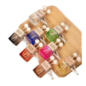 Modern Style Portable Car Perfume Clip Vent Mount Freesia Scented Liquid Air Freshener Aromatherapy Rose Lavender Ocean Glass