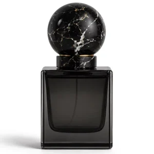 NANWEI Pure Natural Portoro Black Marble Durable Eco Friendly Perfume Bottle Cap Handcrafted Stone Closure