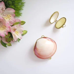Natural Solid Perfume Cedarwood Myrrh & Clove Fragrance Botanical Grapefruit Handmade Seashell Solid Perfume for Baby
