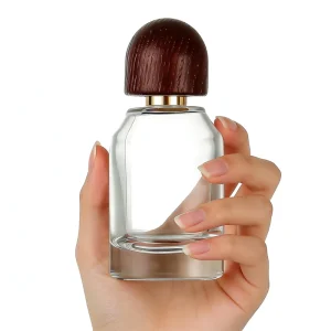 New Design 100ml Glass Perfume Bottle Wooden Cap Luxury Empty Perfume Bottle 50 ml Glass Bottles for Perfumes