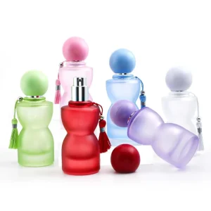 New Design 30ml Luxury Six Color Round Glass Screen Printed Scented Vial with Delicate Tassels Screw Cap Packaging 100pcs