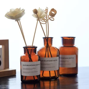 New Design 50ml 125ml 250ml Amber Aromatherapy Reed Diffuser Glass Bottles