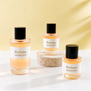 New Design Glass Luxury Spray Perfume Bottle 30ml 50ml 100ml Round With Wood Lid and Box for Cosmetics Screen Printed Surface