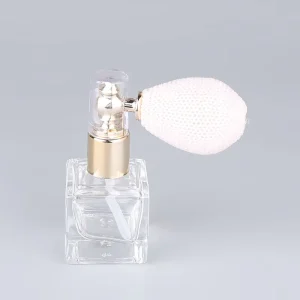 New Design Perfume Bottle Powder Sprayer Bottle Empty Square Glass Perfume Bottle