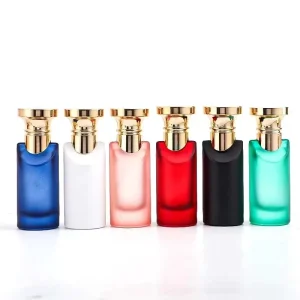 New Profiled 30ml Colored Frosted Glass Perfume Spray Bottle Screen Printed Glass Bottle with Spray