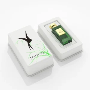 OEM Biodegradable Molded Pulp Perfume Packaging Box Swallow Print Neon Green Elastic Band Luxury Gift