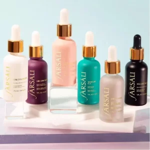 OEM Colored 30ml Glass Essential Oil Bottles Round Glass Frosted Surface With Golden Dropper and Cosmetic Packaging