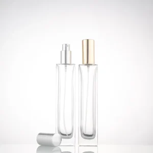 OEM Custom Empty 100ml Flat Square Glass Perfume Bottle Men Female Spray Bottle with Pump Spreayer Screen Printing Surface
