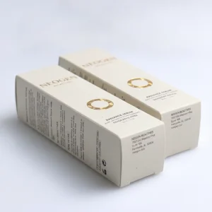 OEM Custom Ivory Board RTE Box Gold Foil Embossed for Private Label Serum Packaging