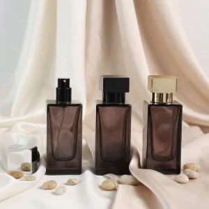 OEM Custom Men’s Parfum De Luxe Spray 30ml 50ml 100ml Square Black Glass Perfume Bottle Box Hot Stamping