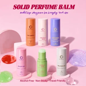 OEM ODM Private Label Solid Perfume Balm Portable Alcohol Free Fragrance Stick Custom Scents Packaging Pocket Scent 5g