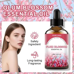 OEM ODM Pure Plum Blossom Essential Oil Natural Perfume Fragrance Oil for Body Massage Aromatherapy Home Fragrance