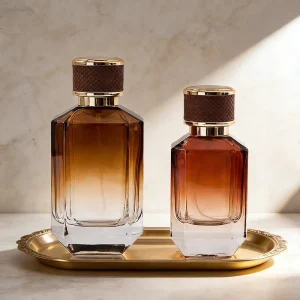Oem Odm Hexagonal Frosted Glass Perfume Bottle Crimp Pump With Lid Eco Friendly Recyclable Cosmetic Package