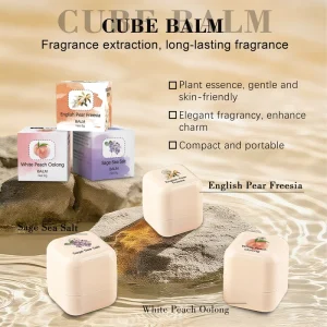 Organic Portable Solid Perfume Balm 8g Deodorant Sage Sea Salt Long Lasting Female Fragrance and Cover Body Odor Private Label