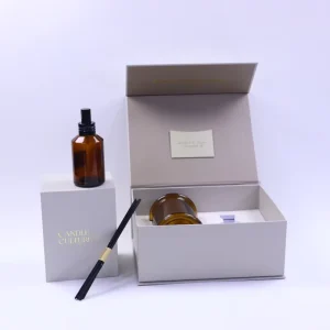 Paper Customized Magnetic Cosmetic Candle Jar Aromatherapy Diffuser Packaging Gift Box with logo