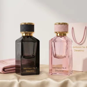 Perfume Bottle Black Custom Perfume Bottle Square Thick soled 50Ml Perfume Bottle with Packaging