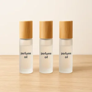 Perfume Essential Oil Roller Bottle Bamboo Roll On Bottle 5ml 10ml Refillable Roll On Ball with Glass Bottle