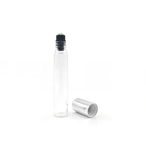 Perfume Roll on Bottle 10Ml Steel for Roller Portable Essential Oils Thin Clear Glass Bottle Skin Care Serum Matte Frost