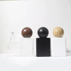 Perfume Roll on Glass Roller Bottle 10ml 15ml 30ml Square Flat Style with Rolling and Lid