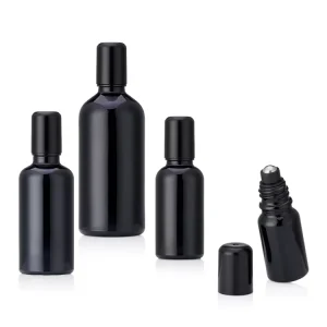 Perfume Roller Bottle 5ml 100ml Black Glass Essential Oil Roll on Bottle