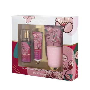 Perfume Set For Women Body Scrub Hand Cream Lotion Fine Mist Spray In Gift Box 3pcs Gift Sets