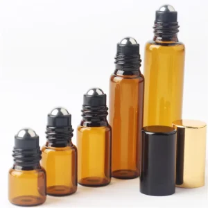 Perfume Tester 1ml 2ml 3ml 5ml 10ml Amber Essential Oil Roll on Bottles with Screen Printing Carton