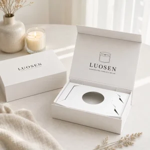 Personalized Logo Printing Magnet Foldable Packaging Boxes Gift Honey Jar Candle Paper Box