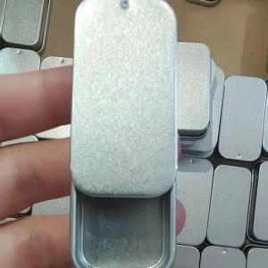 Pink Black Silver White Gold Colored Mini Rectangular Pill Cosmetic Case Push Pull Small Tin Slide Top Tinplate Tin Box