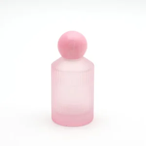 Pink Cosmetic Container Slanted Shoulder 30ml 50ml 100ml Round Elegant Spray Glass Perfume Bottle