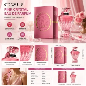 Pink Crystal OEM Manufacturer Custom Logo Private Label Bulk ISO GMPC 75ml Rose Floral Crystal Women Eau De Parfum