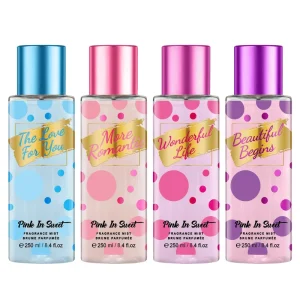 Pink Sweet 250ml Long Lasting Eco Friendly Cruelty Free Women Perfume Spray Floral Fragrance Body Mist Vanilla Coconut Scents