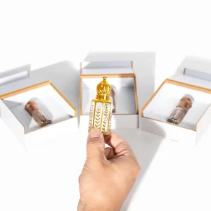 Portable Fancy Octagonal Arabic Attar Oil Roll On Perfume Bottle 3ml 6ml 12ml Glass Electrogilding Pump Sprayer for Oud Oil