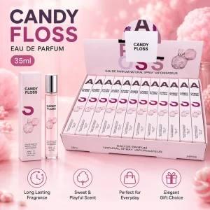 Portable Mini 35ml Candy Scented Pen Perfume Long Lasting High Fragrance Lady Scent Spray 24Pcs Box EDP