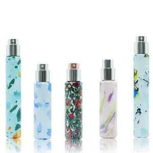 Portable Refillable Square Perfume Spray Bottle with Custom Screen Printing and Custom Heat Transfer Printing Travel Size