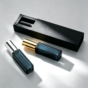 Portable Travel Fine Mist Spray Bottle 10ml Square Gradient Blue Glass Atomizer Matte Screw Cap Empty Perfume Split Bottles