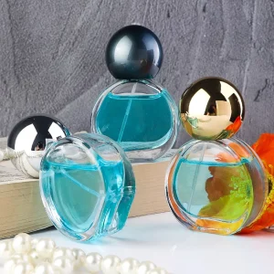 Portable Travel Size Oval Shape Perfume Spray Bottle 20ml Fine Mist Glass Spray Bottle with Silver Ball Cap for DIY Fragrance