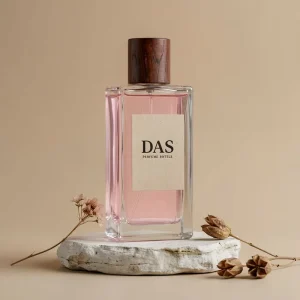 Premium 50ml 100ml Empty Glass Perfume Bottles with Natural Walnut Wood Cap for Branding