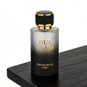 Premium Luxurious Crack Pattern 30ml 50ml 100ml Custom Label Color Perfume Bottle Cylindrical Black Gold Cap Gift Packaging Box