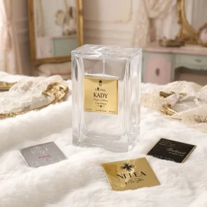 Private Custom Metal Aluminum Label Cosmetics Perfume Bottle Outer Package Label
