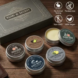 Private Label 5 Piece Solid Balm Sets Solid Perfume Portable Long Lasting Light and Fresh Scent Men’s Solid Body Perfume