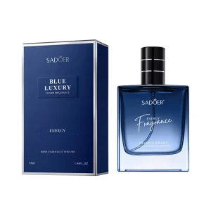 Private Label 55ml Men Charming Blue Luxury Perfume Ocean Scent 24H Long Lasting Body Mist Eliminate Body Odor Custom Logo Gift
