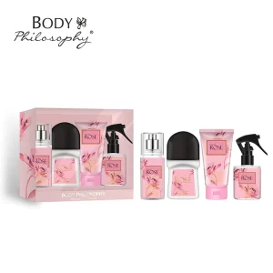 Private Label 88ml Women Perfume Four piece Gift Box Set Body Hair Mist and Body Lotion Set