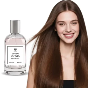 Private Label OEM 100ml Warm Vanilla Hair Fragrance Spray Only for Hair Plant Based Formula Anti Frizz Long Lasting Hair Perfume