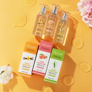 Private Label Organic Hair Perfume Mist Moisturizing Strengthening Hair Peach Oolong Vanilla Magnolia Lily Sandalwood Fragrances