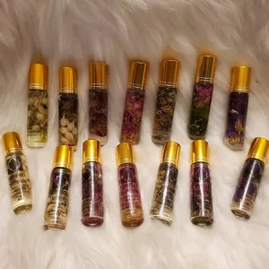 Private Label Organic Vegan All Natural 10ML Roller Ball Perfume With Dried Flowers
