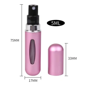 Private Label Travel Size Spray Bottles Portable Mini Refillable 5ml Liquid Long Lasting Eco-Friendly Glossy Finish Perfume
